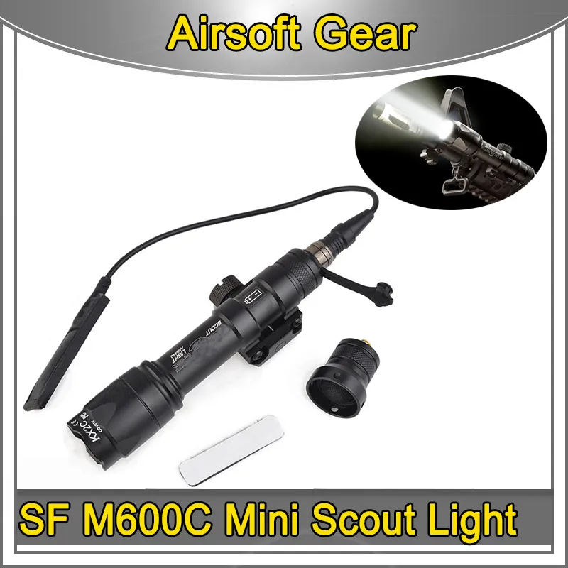 Airsoft SF M600C LEDミニスカウト懐中電灯130ルーメン狩猟LED M600 CペイントボールライトAUG GBBM16アウトドアスポーツ