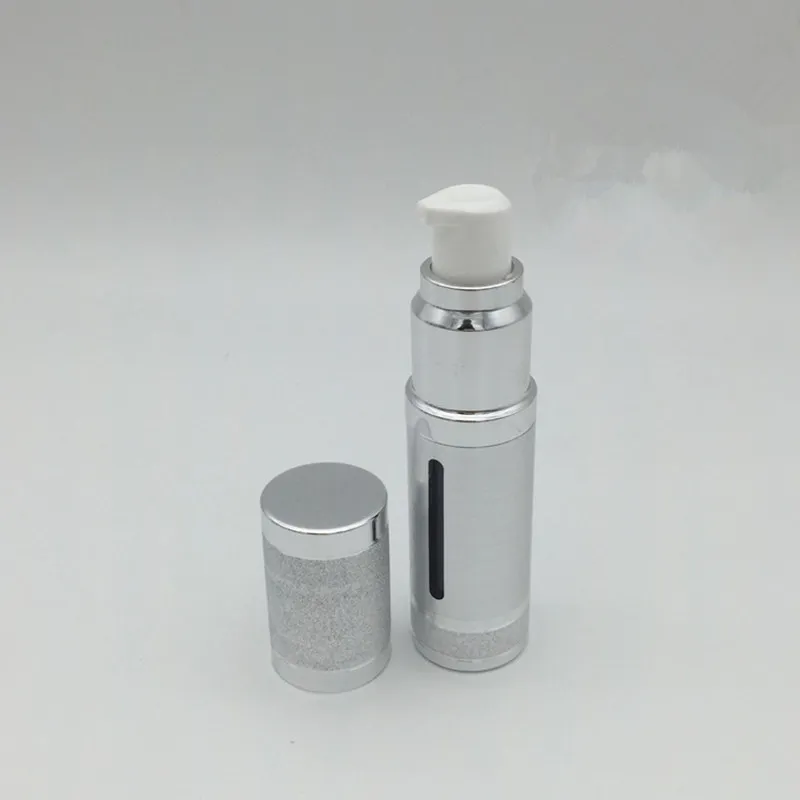 Silver Airless Vacuum Pump Lotion Bottle With White Cap Cosmetic Containers 15ml 30ml 50ml 80ml 100ml F515