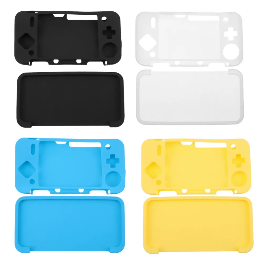 4 ألوان تغطية السيليكون الرفيعة الناعمة تغطية الجلد لنينتندو 2DS XL /2DS LL Console Game Cases