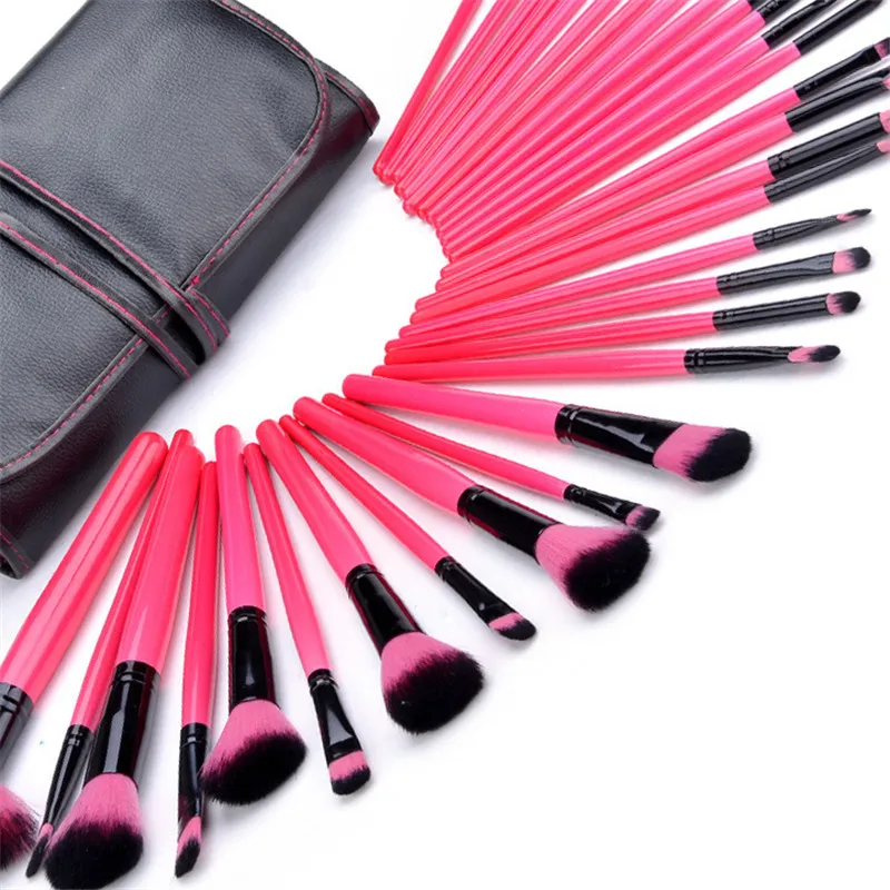 Makeup Brush Set 32 ​​st Professionell Full Kosmetisk Foundation Eye Shadow Lip Pulver Make Up Borstar Verktyg med Väska