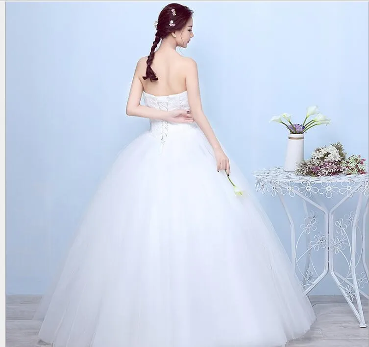 Prawdziwe zdjęcie Dostosowane Suknie Ślubne 2018 Koreańska Prosta Koronka Wysoka Talia Maternity Suknia Ślubna Vestido de Noiva Kobiety w ciąży
