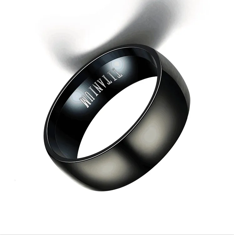 Fashion Black Titanium Ring Men039s Matte fini Classic Engagement Bijoux Anneau de mariage Male Anneau de mariage 20183673306