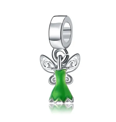 Adatto ai braccialetti Pandora Ciondolo fata fiore Ciondoli in argento Perline Ciondola perline per gioielli fai da te in argento sterling all'ingrosso