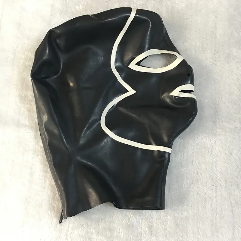 100 Pure Latex Hoods open Eyes and Mouth Rubber Fetish Beautiful Girl Mask Cosplay Party Wear Handmade Costumes4579525