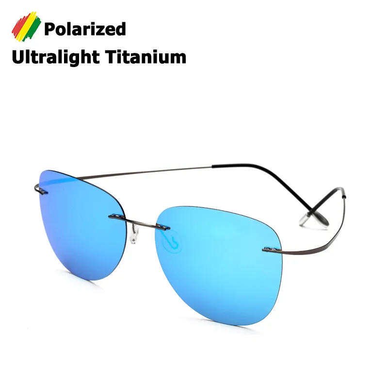 Jackjad Nya mode män som kör ultralätt titanpolariserad solglasögon Märkesdesign Rimless Aviation Sun Glasses Oculos de Sol D18101302