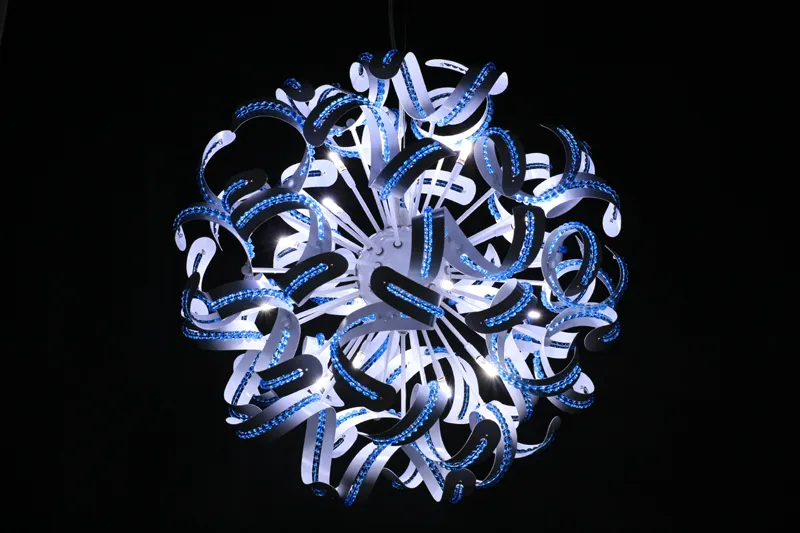 kristal kroonluchter zuivere witte bal sneeuwbal 550 mm ijzer en stalen diameter hemelblauw kristal