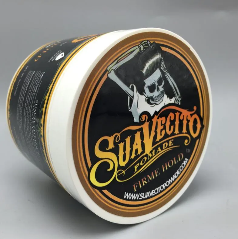 강력한 스타일링 Suavecito Pomade 헤어 왁스 해골 복원 전문 패션 머리카락 살롱 헤어 스타일을위한 진흙 포마드