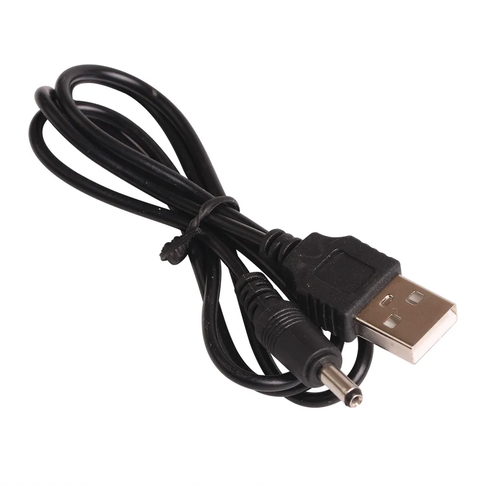 60 cm / 2ft USB şarj kablosu DC3.5mm DC 3.5mm fiş / jack DC3.5 güç kablosu siyah 100 adet / grup
