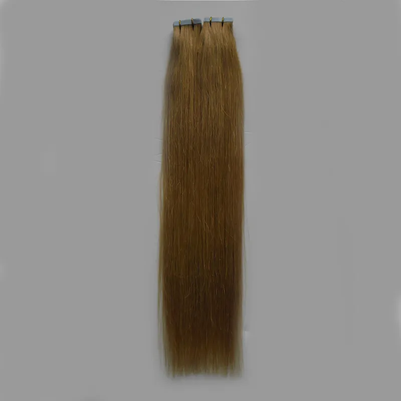 Bande de cheveux brésilienne blonde dans les extensions de cheveux humains droites 100g / Set extensions de cheveux de bande de trame de peau blonde miel 4b 4c