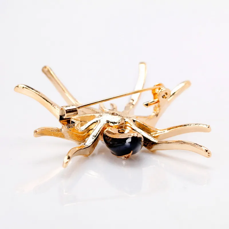 Crystal Resin Insect Pins and Brooches for Women Spider Brooch Badge Lapel Pin Party Wedding Fashion Jewelry 