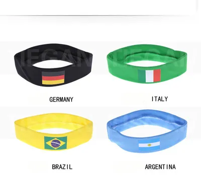 DHL Soccer World Cup Headband National Flag hoofdband voetbalfans Haarband voetbal fan accessoires feestdecoratie