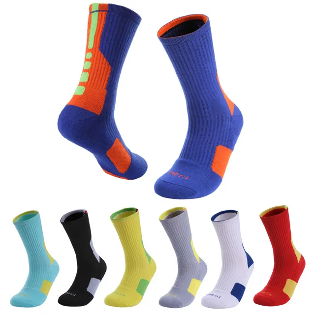 Chaussettes de Sport de plein air pour hommes basket-ball professionnel Elite serviette bas chaussette respirant course à pied cyclisme Jogging mi tube chaussettes