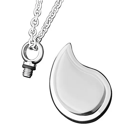 Collana Dei Monili di modo in acciaio inox può essere utilizzato aprire goccia d'acqua inciso a forma di cuore cenere bottiglia di gioielli ceneri Collana Del Pendente