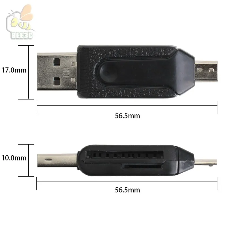 Wholesale universal 2 in 1 internal reader micro USB display connector OTG TF / SD flash stick memory card 