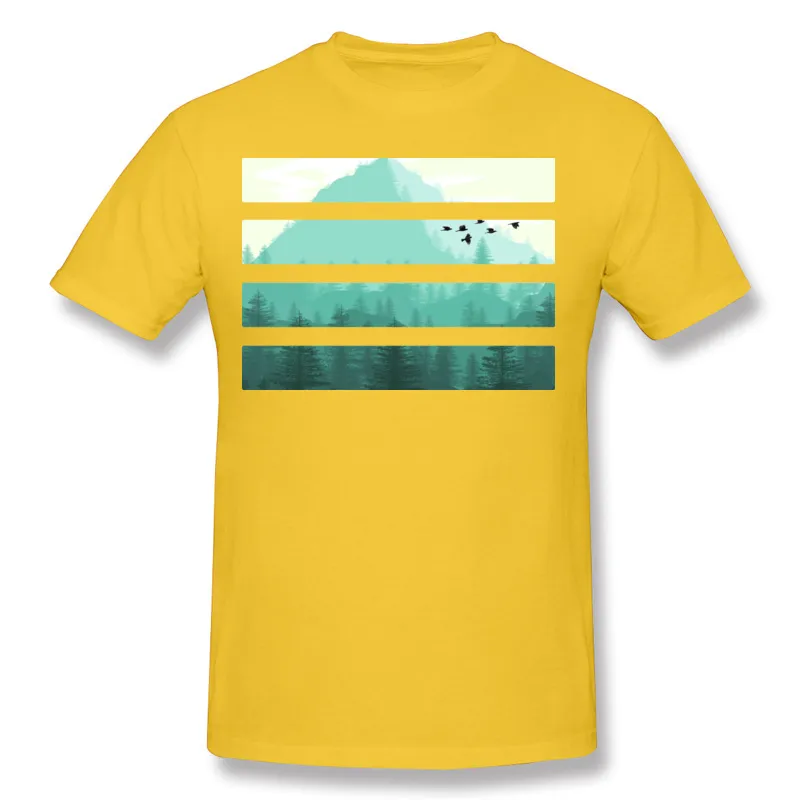 Brand New Male Percent Cotton Pine Forest Landscape Tee T-Shirt Male Crew Neck Carbon Short Sleeve T Shirt Big Size Design T-Shirt