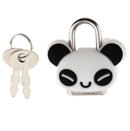 Serrure de sécurité Mini cadenas Animal mignon poupée dessin animé serrure avec clé en forme de Panda utilisé pour boîte à bijoux/tiroir/placard/boîte de rangement