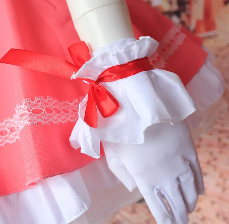 Leuke anime carnaval kostuum magische meisje cosplay jurk snoep kleuren meid cosplay outfit mooie lolita meisje jurken met hoed