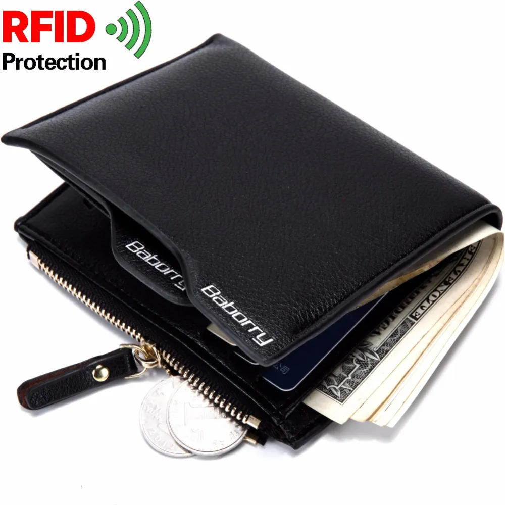 RFID Theft Protec Coin Bag zipper men wallets famous brand mens wallet male money purses Wallets New Design Top Men Wallet