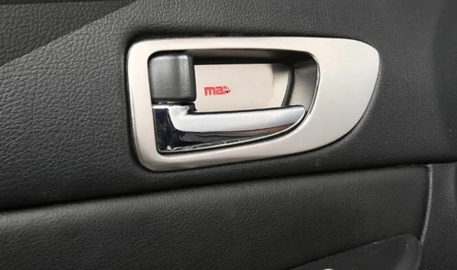 Högkvalitativ ABS Chrome bil intern dörrhandtag dekoration täcker ram + 4st inner dörrhandtag skål för MAZDA6 2003-2013