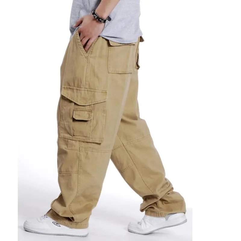 Men Sweatpants Hip Hop Dance Mens Trousers Pants Casual Joggers Loose Cargo Pants Wide Leg Male Clothing257O