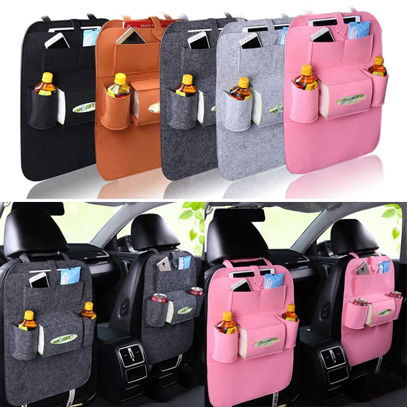 Auto Car Storage Bags Universal Back Seat Organizer Multi-Pocket Travel BagsEat Organizing Box för Mobiltelefon Mat Drycker