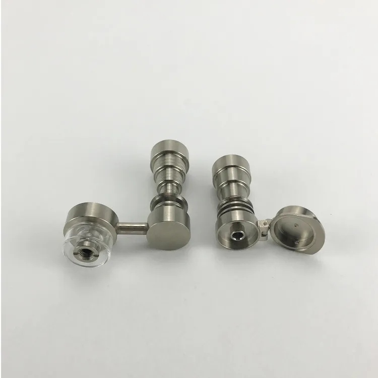 Dicas de vidro de titânio bongo de titânio de água 14 mm 18 mm conjunta macho e fêmea gr2 titanium dabber unha domeless Ti prego