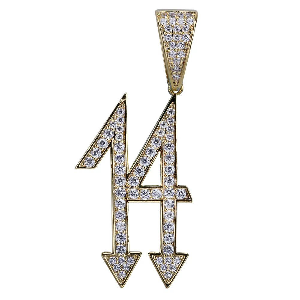 贈り物 Selling Hot Gift: Jewelry HipHop Mens Number Diamond 14 その他