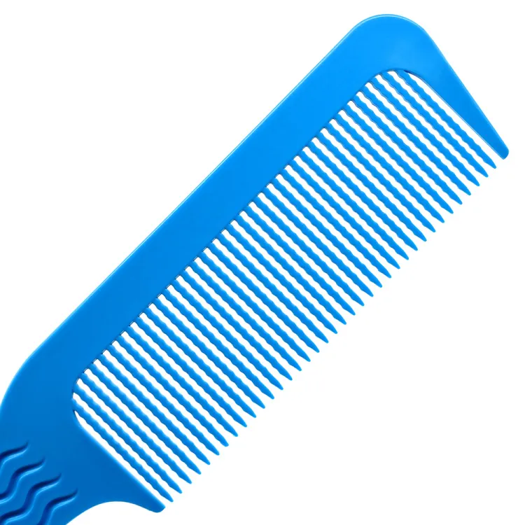 Plastic Material Wave Teeth Detangling Hair Dressing Flattop Comb Big Wide Tooth Comb For Curly Hair