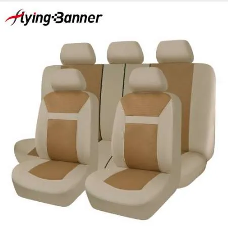 Yeni FlyingBanner Polyester + Moda Jakarlı Tam Araba Koltuğu Kapak Seti Evrensel Fit Çoğu İç Aksesuarlar Otomobiller Koltuk Kapakları