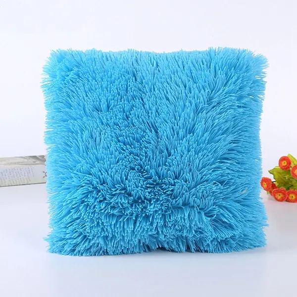 DHL Solid Super softer Plush Home Decor Pillow Cover Faux Sheep Fur Cushion Cover Decorative Winter warm pillowcase pill8823211