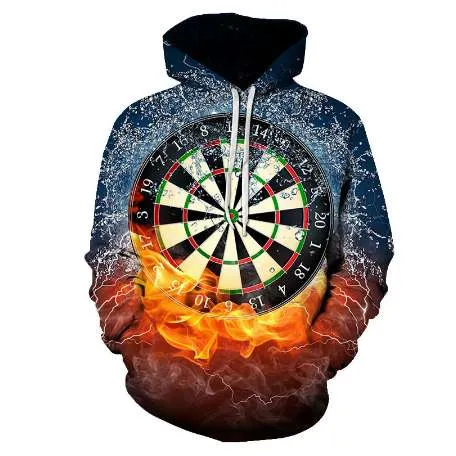 Nieuwe Dart Board Hoodies 3D Sweatshirts Menwomen Hoodie Print Star Paar Trainingspak Herfst Winter Hooded Hoody Tops Kleding