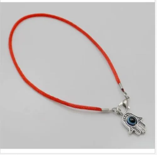 30 Pçs / lote Mista HAMSA MÃO Evil Eye Cordas Pulseiras Sorte Encantos Pingente De Couro