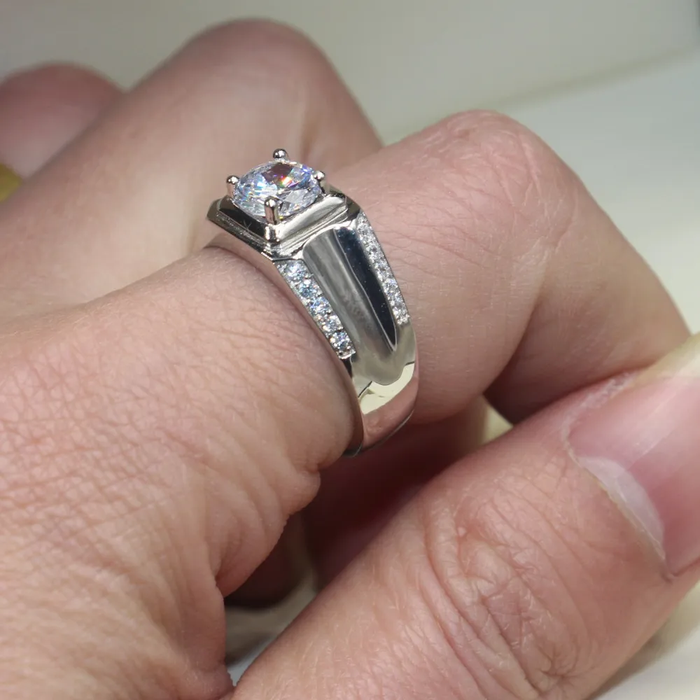 Anillo de joyería choucong para regalo del Día de San Valentín para hombre, anillo de boda de Plata de Ley 925 con diamantes de 1,5 quilates, anillo de compromiso para hombre