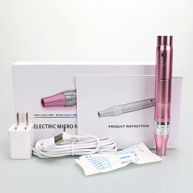5 Velocità Electric Stamp Derma Pen Porta a vite Micro Aghi Derma Pen Mesoterapia Dispositivo per la pelle Cura della pelle J1756