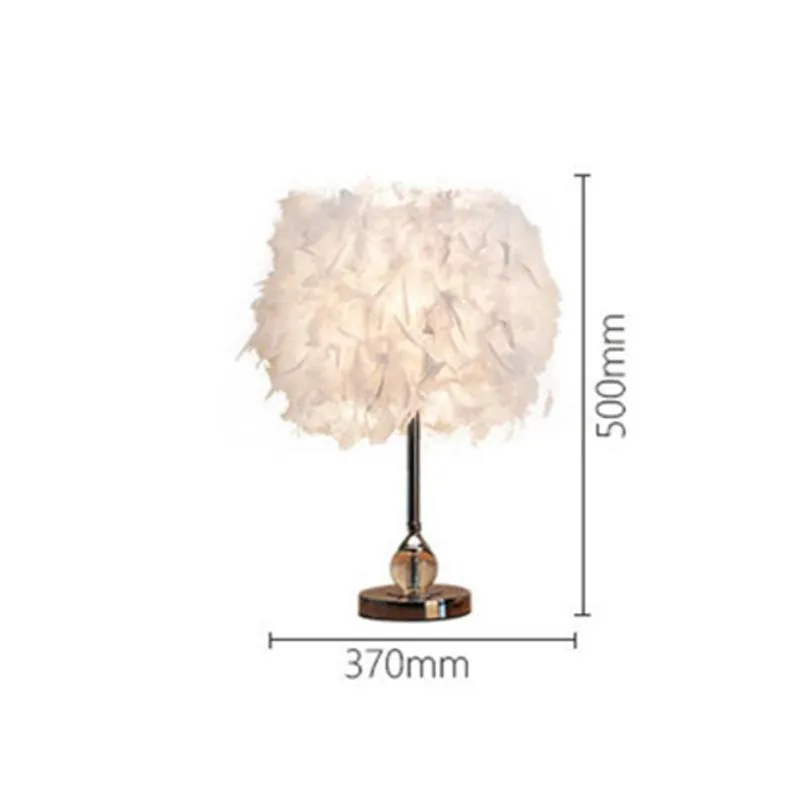 Feather Table Lamp Creative Fashion White Bedroom Bedside Lamps Living Room Birthday Wedding Decorative Desk Light US #45