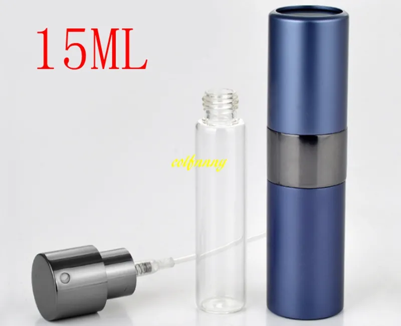 / FAST SPACK 15ml Rotate Refillerbar Parfymflaska Mini Traveller Aluminium Spray Atomizer Tomma flaskor