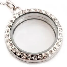 25 мм Стеклянные Медальоны Памяти для Плавающих Подвесок Открывающийся Ожерелье с Кристаллом Золото Серебро Ювелирные Изделия