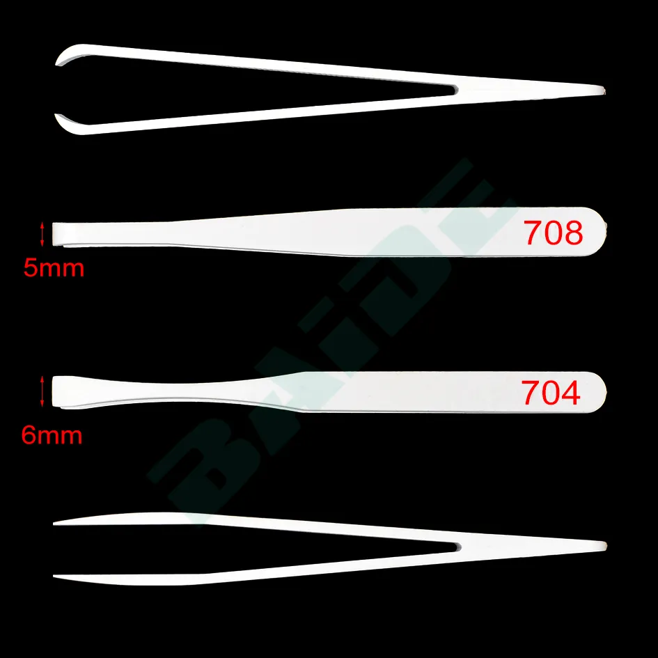 Multifunction White New Portable Straight Bend Anti-static Plastic Tweezer Heat Resistant Repair Tool Pointed,flat,elbow head