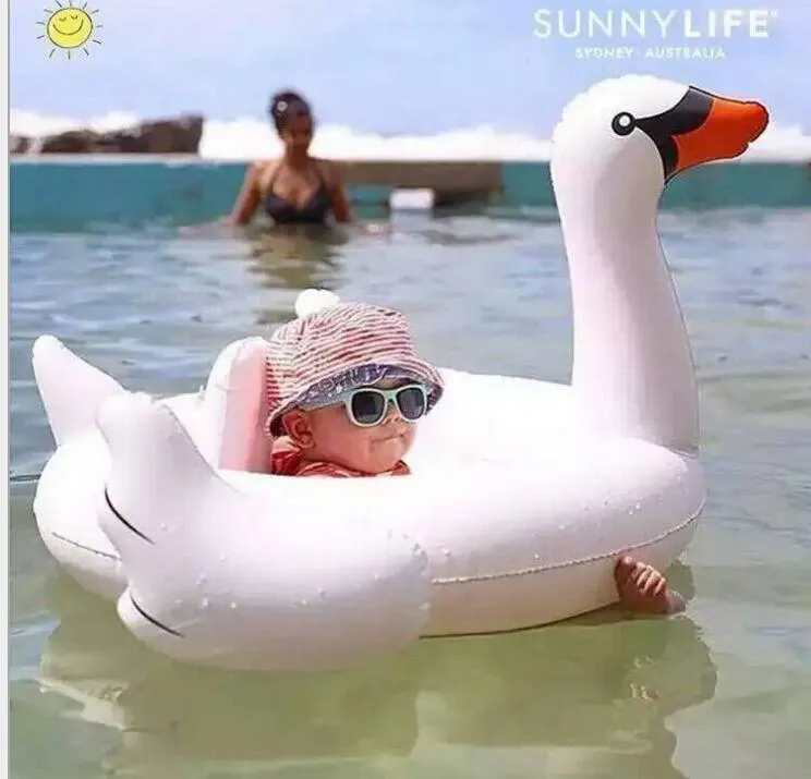 INS Inflatable flamingo Floats baby Unicorn swan Swimming seat Ring floating Baby Life Buoy swim Ring Outdoor water Play tubes
