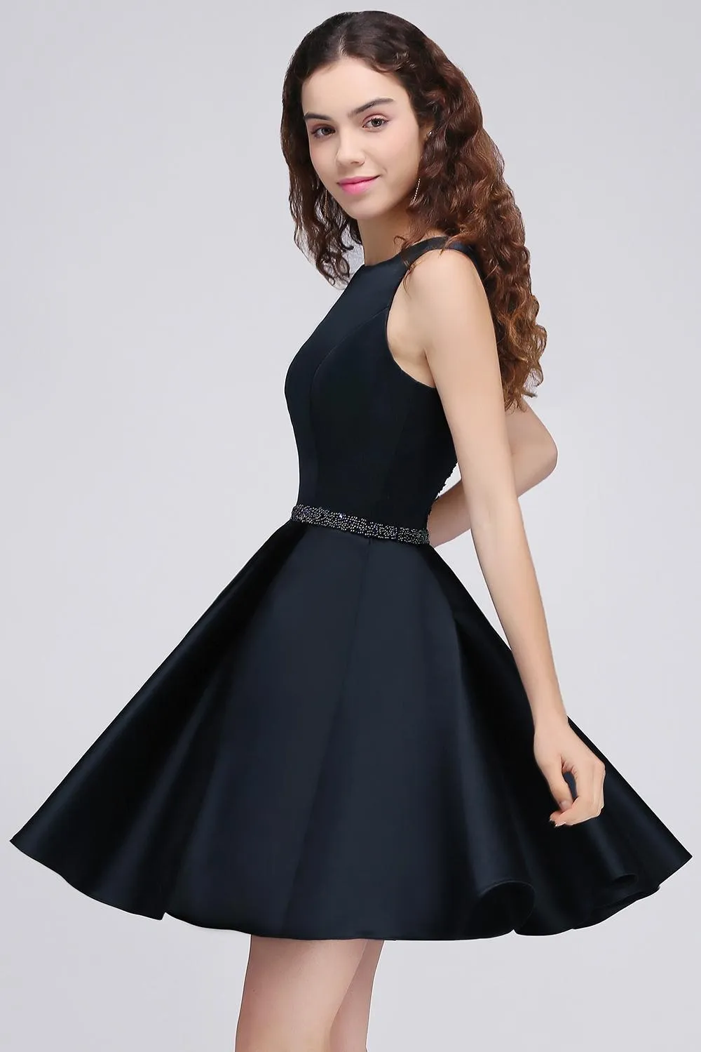 New Hot Dark Navy Crystals Homecoming Dresses Mini Short Sparkling Beaded Cocktail Party Wear Graduation Dresses HY209