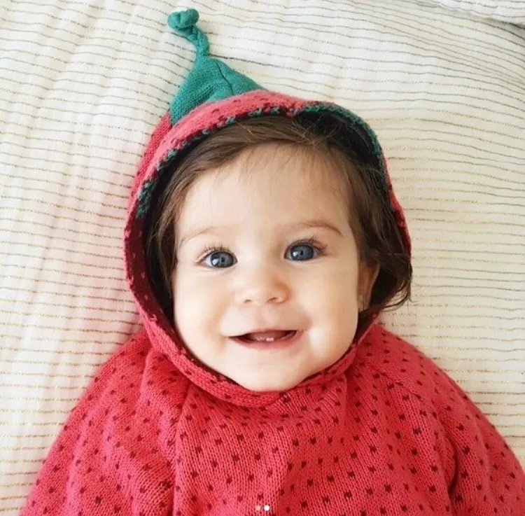 Kids Strawberry Knitted Kids Hoodies For Boys And Girls Perfect