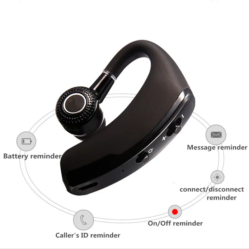 V9 Handsfree Wireless Bluetooth Earphones Noise Cancelling Business Headset with Mic for Driver Office Sports 