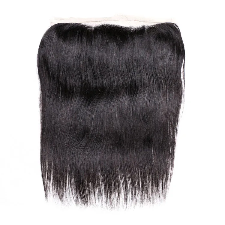 Cabelo humano brasileiro liso liso 3 feixes com extensões de cabelo 13x4 frontais pré-arrancadas