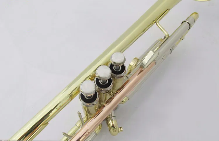 Professionell TR 800G BB trumpet guld och silverlack pläterad mässing högkvalitativt musikinstrument med fallmunstycke