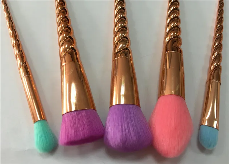 Drop Makeup Brushes Set Cosmetics Brush Bright Colors Rose Gold Spiral Shank Make Up Brush Screw Tools Contour Reta9722914