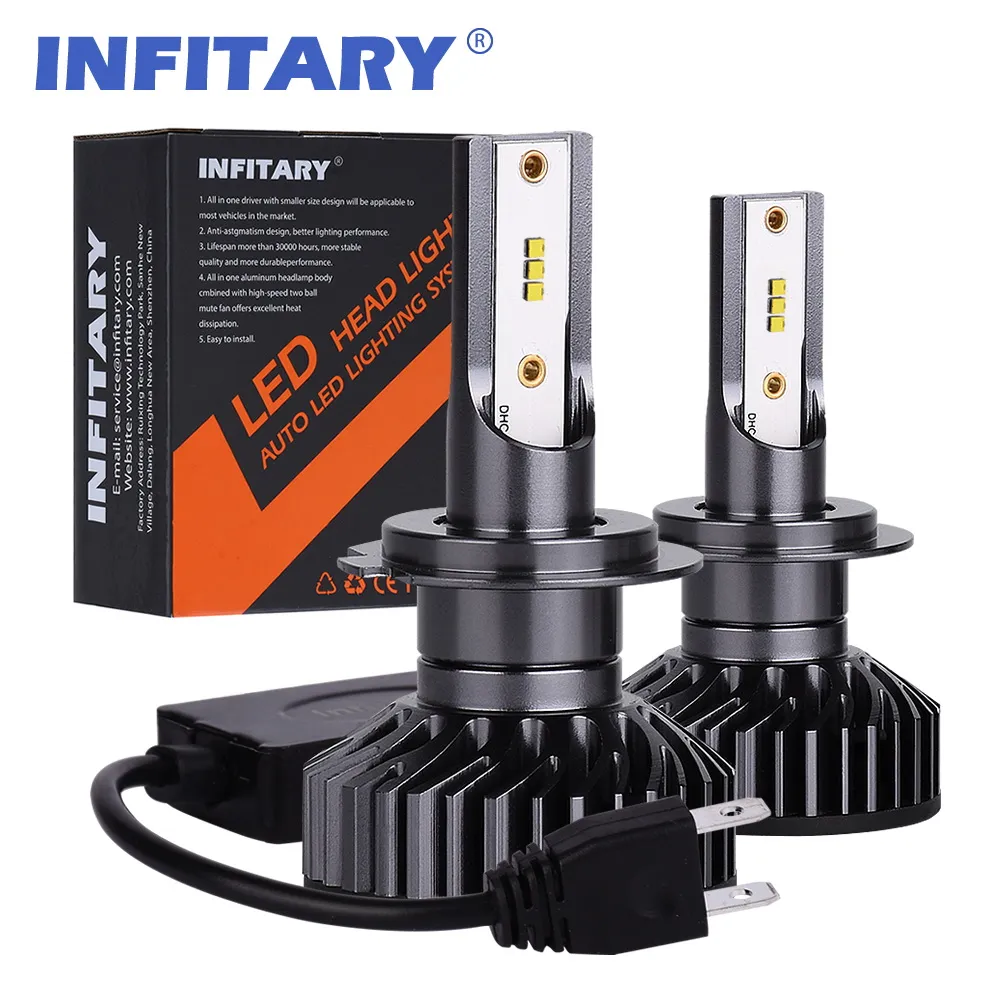 Infitary Ampoules De Phare LED H7 Kits De Conversion Phare Automatique À  Faisceau Unique Phare De Voiture 72W 6500K 8000LM Puces ZES Blanches Super  Brillantes Du 17,19 €