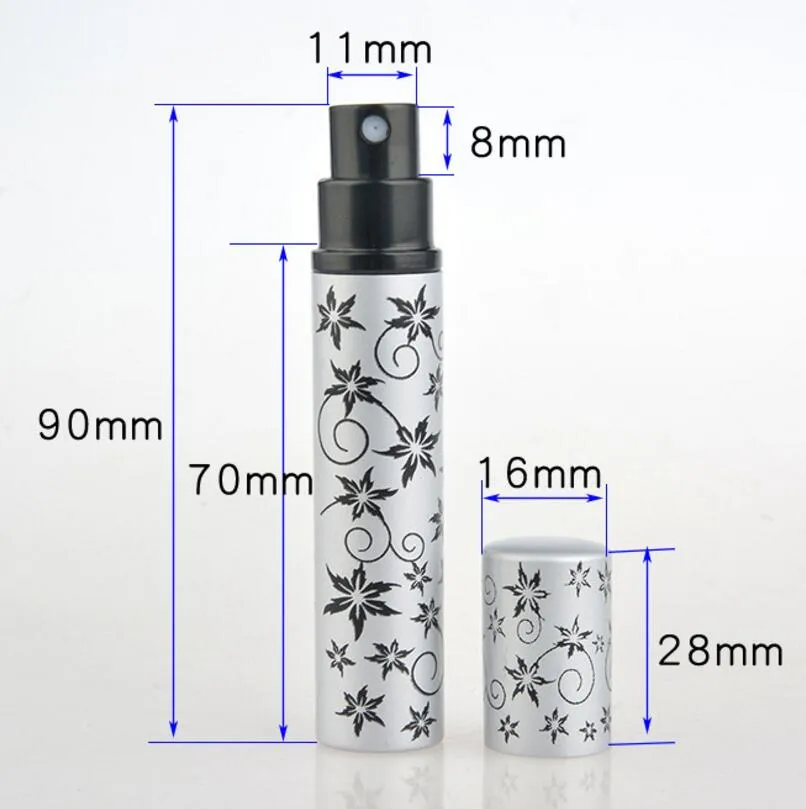 8 ml mini portátil atomizador de perfume recargable colorido de impresión de arce botella de spray botellas de perfume de moda botella de perfume de moda lx1208