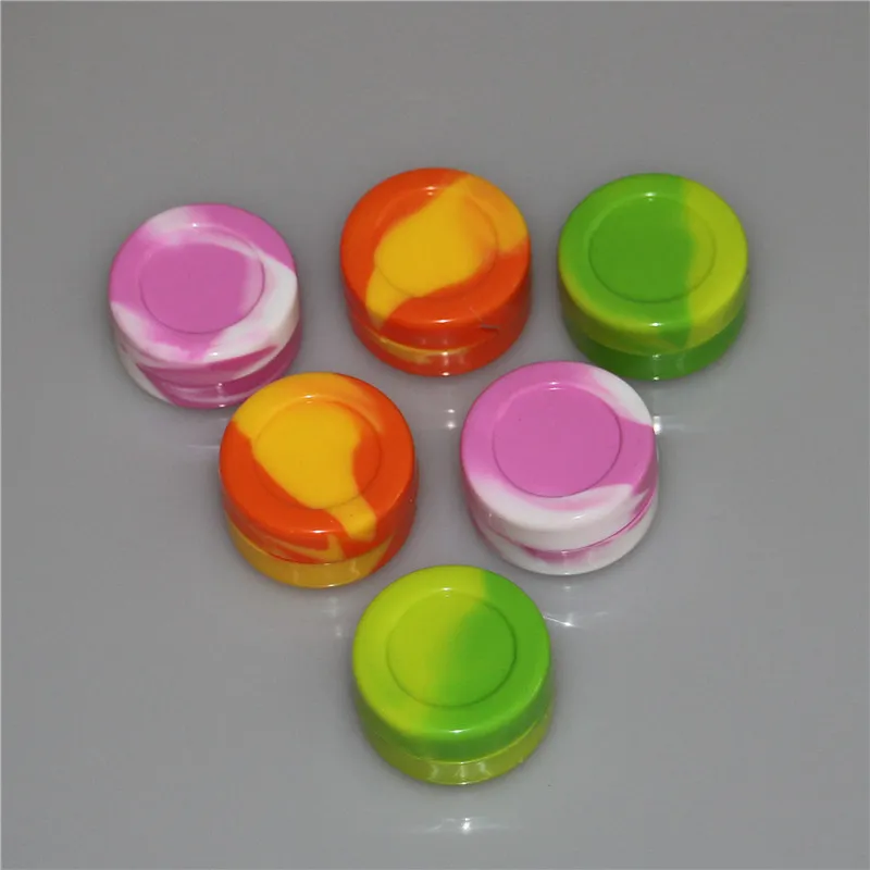 ワックスシリコーンジャーのための豊富な色の2mlの3ml 5ml 7ml 11mlの円形の無棒のシリコーンの瓶dabのワックスの容器dabシリコーン容器