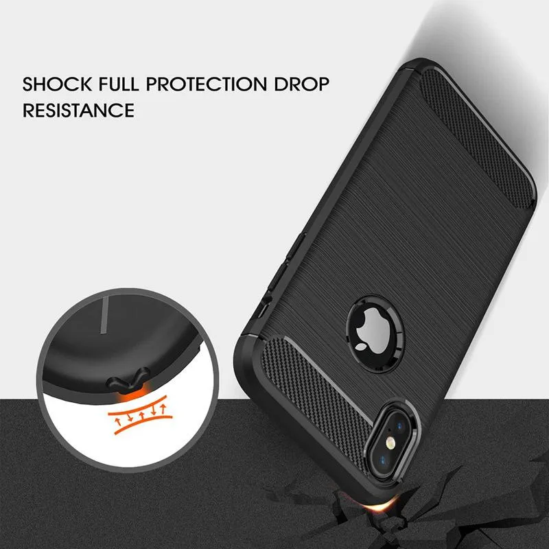 Shockproof Carbon Fiber Cases for iPhone 15 Pro Max 14 Plus 13 12 11 XR Samsung S23 Ultra S22 A14 A03S OPPO VIVO NOKIA HUAWEI XIAOMI LG ONEPLUS Motorola Rugged Armor Case