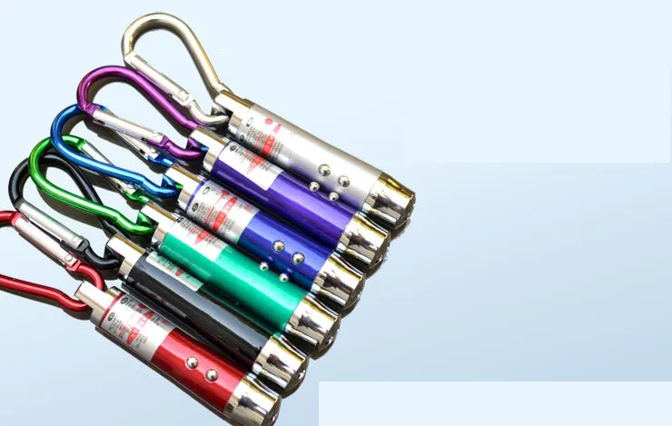 Mini 3 i 1 LED -laserljuspekare Key Chain Torch ficklampa pengar detektor ljus enkel OPP -undervisning lot8664528